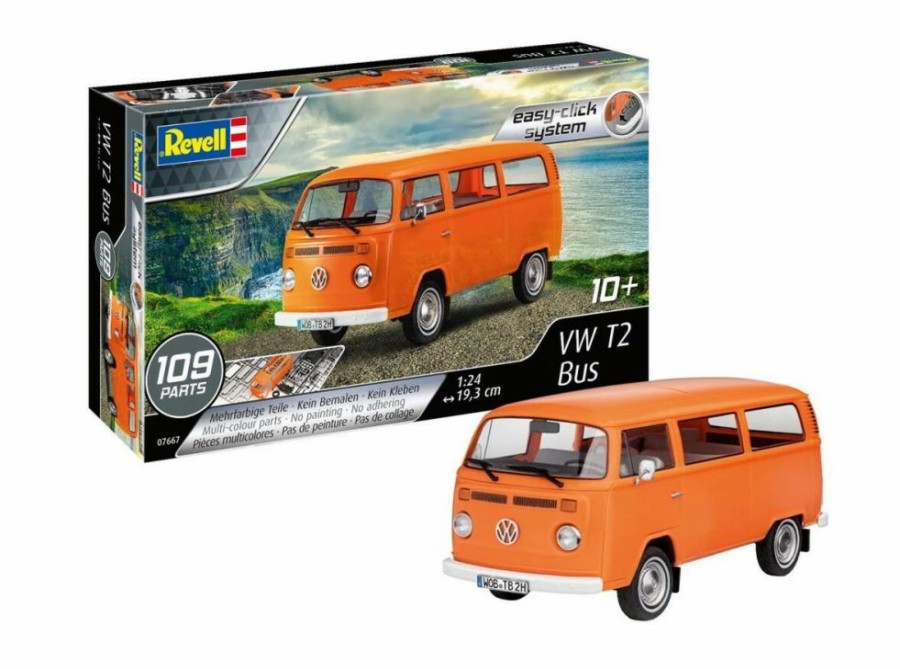 Plastic Civilian Vehicles * | Revell 1/24 Vw T2 Bus (Easy-Click) Model Set 67667 Plastic Model Kit