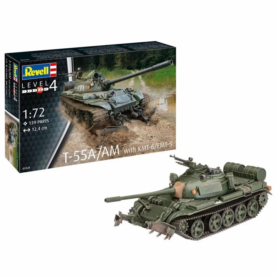 Plastic Military Land Kits * | Revell 1/72 T-55A/Am With Kmt-6/Emt-5 Plastic Model Kit