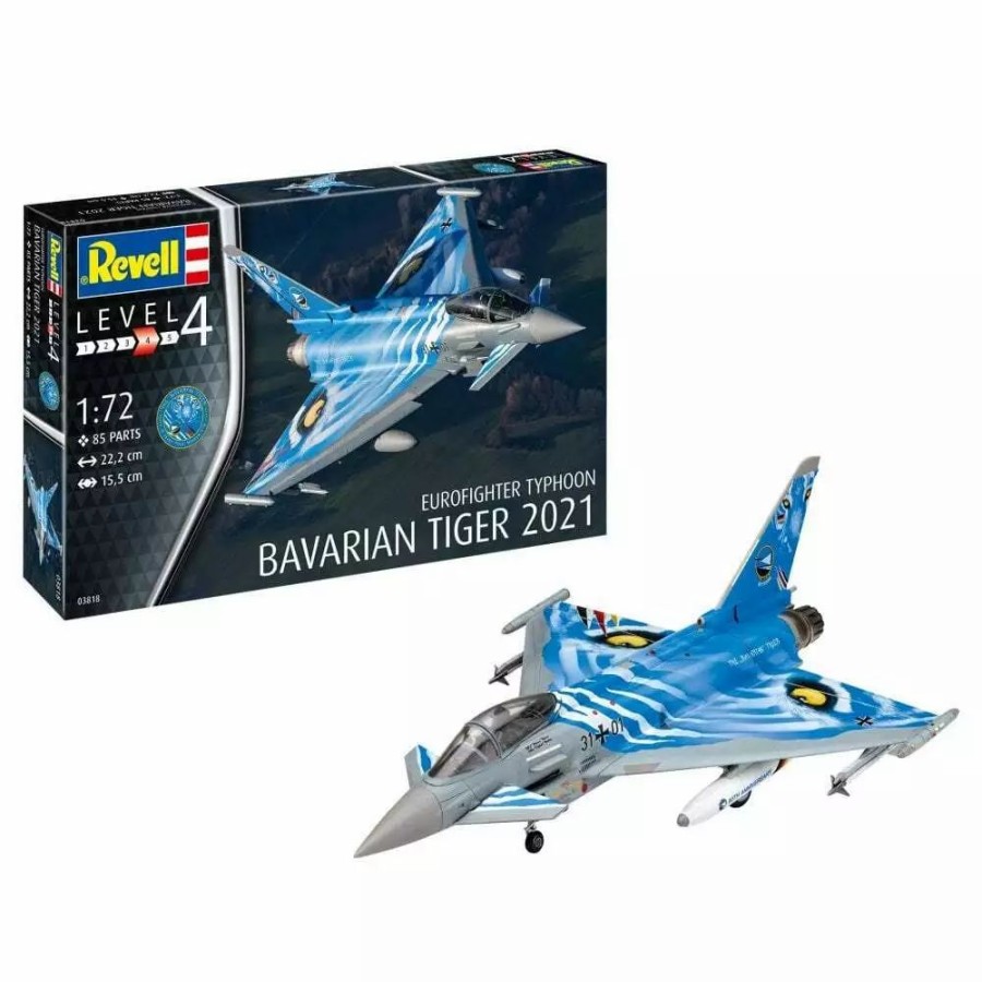 Plastic Aircraft Models * | Revell 1/72 Eurofighter Typhoon "The Bavarian Tiger 2021" Plastic Model Kit 03818