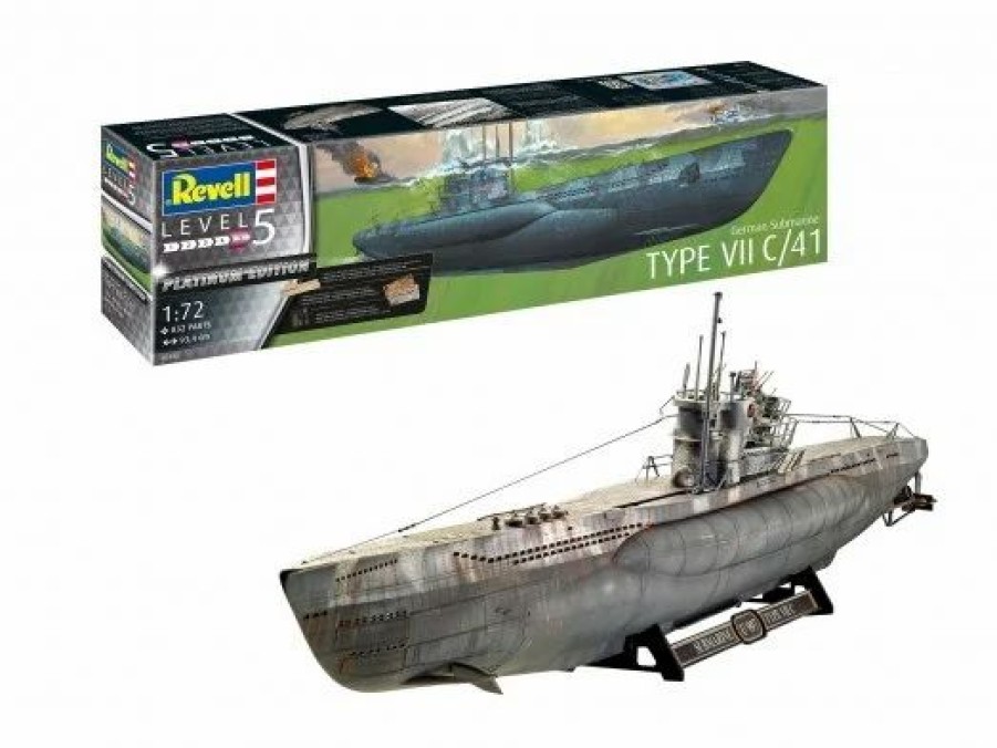 Plastic Ship Models * | Revell 1/72 German Submarine Type Vii C/41 05163 Plastic Model Kit