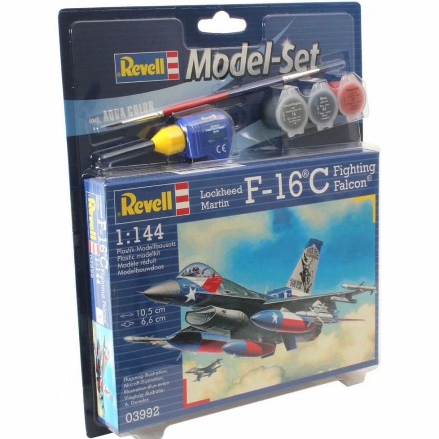 Plastic Aircraft Models * | Revell 1/144 Model Set F-16C Usaf 63992 Plastic Model Kit