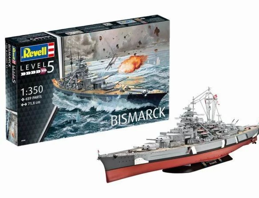 Plastic Ship Models * | Revell 1/350 Bismarck 717Mm 05040 Plastic Model Kit