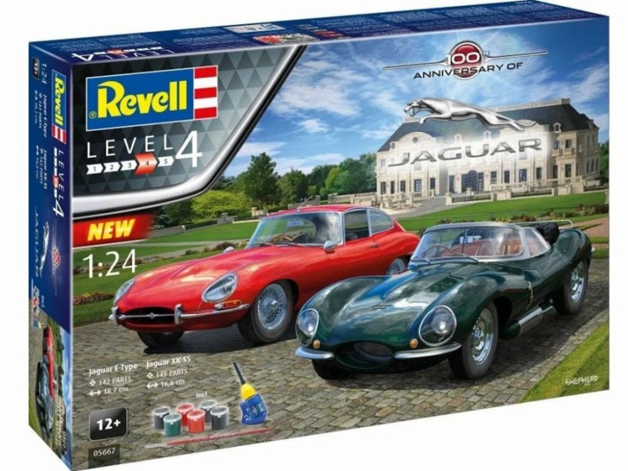 Plastic Civilian Vehicles * | Revell 1/24 Gift Set "100 Years Jaguar" Plastic Model Kit [05667]