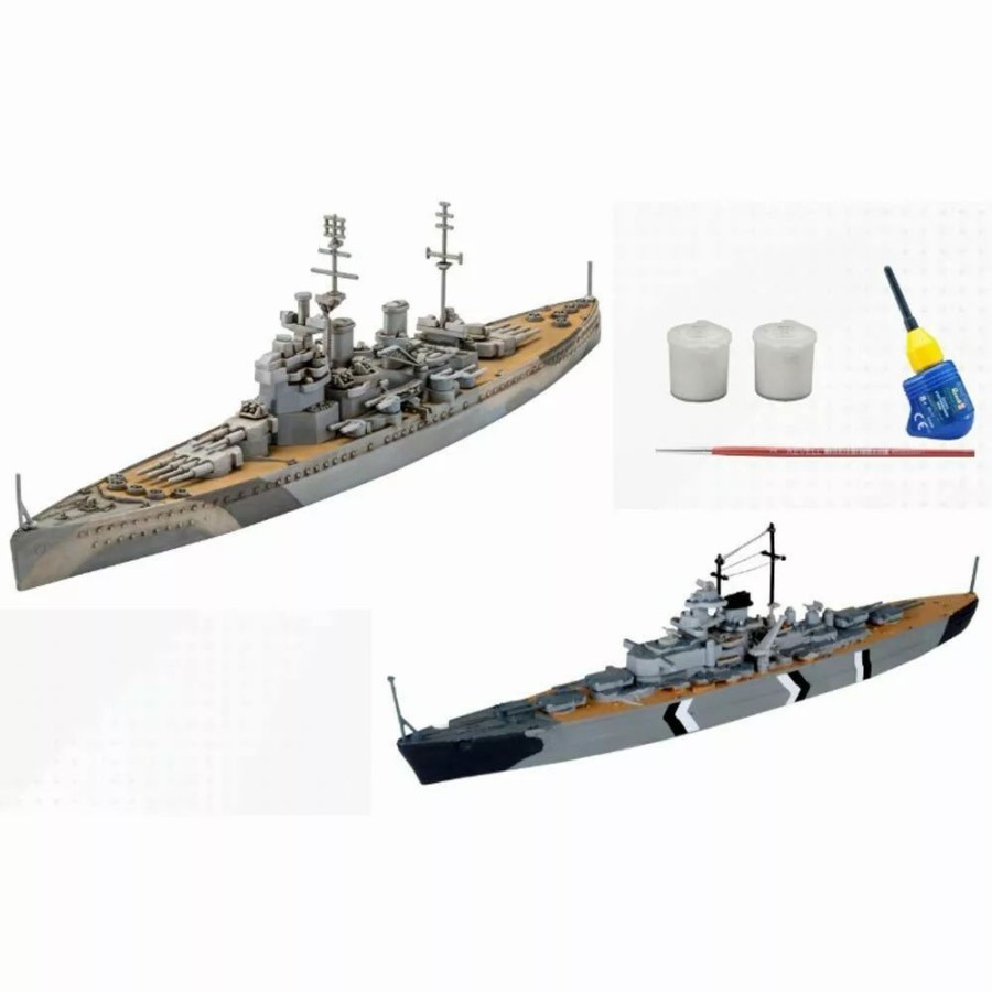 Plastic Ship Models * | Revell 1/1200 First Diorama Set Bismarck Battle Plastic Model Kit [05668]