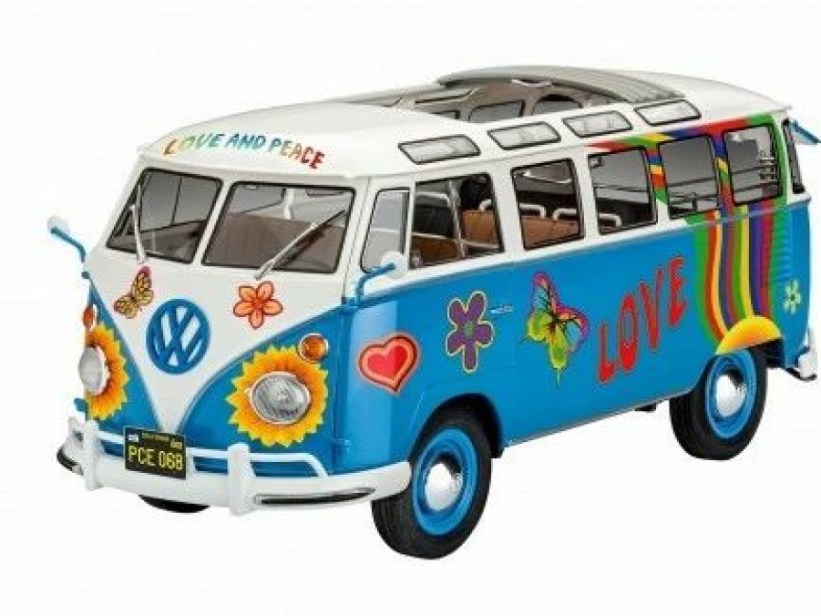 Plastic Civilian Vehicles * | Revell 1/24 Vwt1 Samba Bus Flower Power 07050 Plastic Model Kit