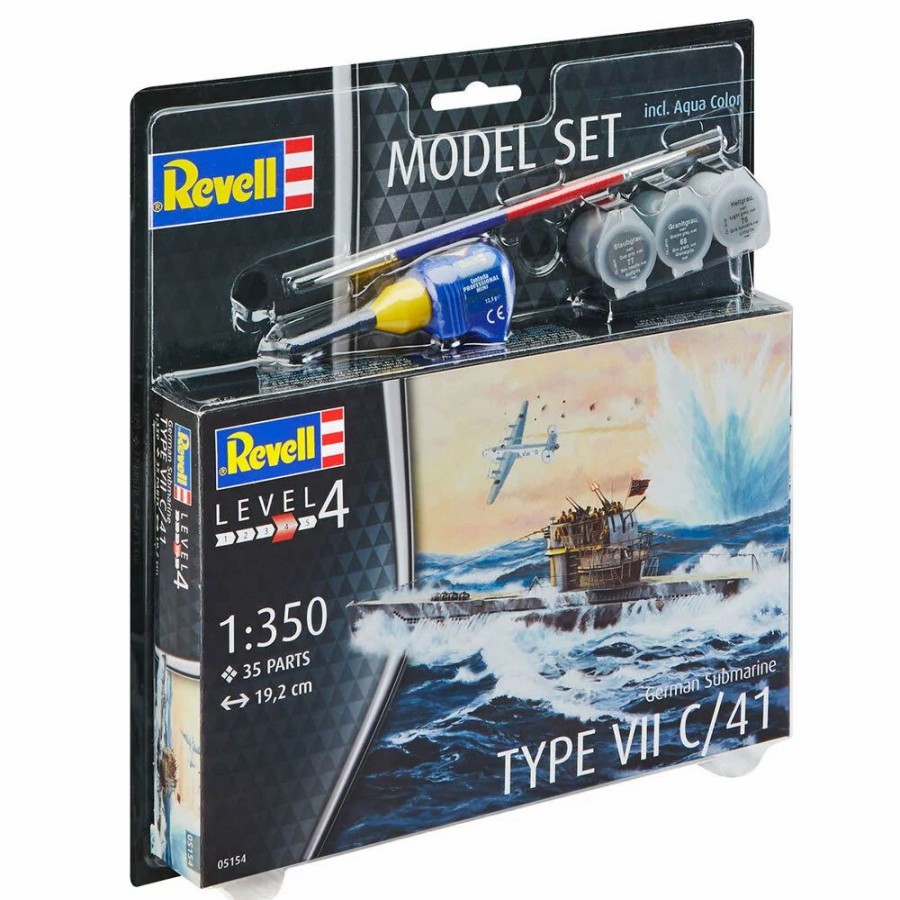 Plastic Ship Models * | Revell 1/350 Model Set German Submarine Type Vii C/41 65154 Plastic Model Kit