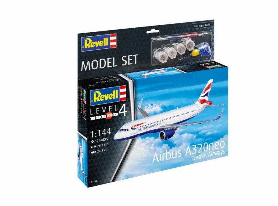 Plastic Aircraft Models * | Revell 1/144 Airbus A320Neo "British Airways" Model Set 63840 Plastic Model Kit