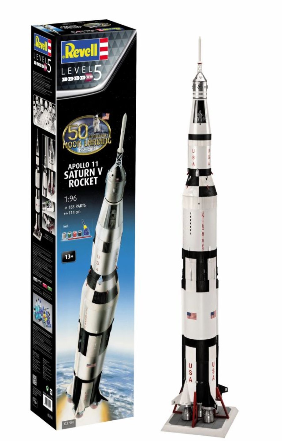 Space, Sci Fi, & Anime Plastic Models * | Revell 1/96 Saturn V Rocket 03704 Plastic Model Kit