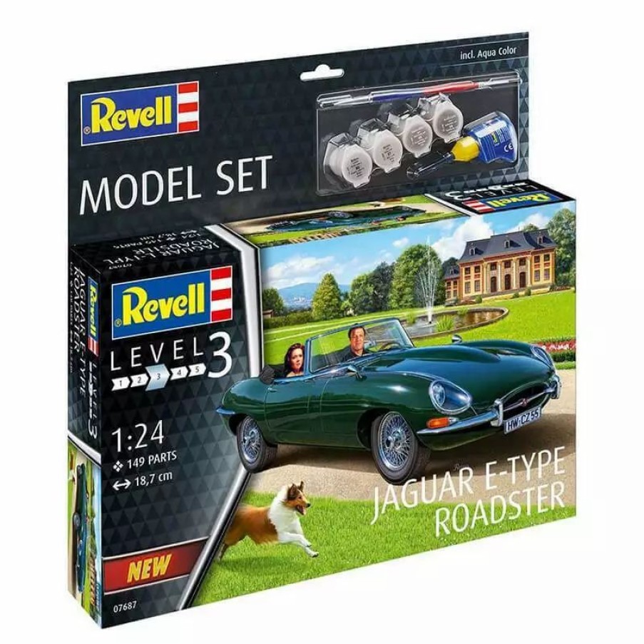 Plastic Civilian Vehicles * | Revell 1/24 Jaguar E-Type Roadster Model Set 67687 Plastic Model Kit