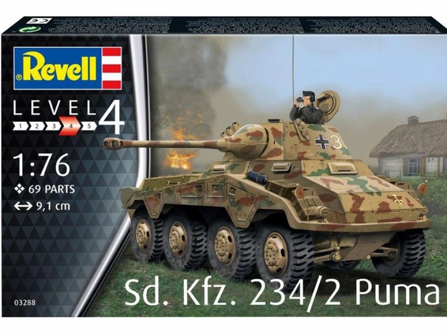 Plastic Military Land Kits * | Revell 1/76 Sd.Kfz. 234/2 Puma 03288 Plastic Model Kit