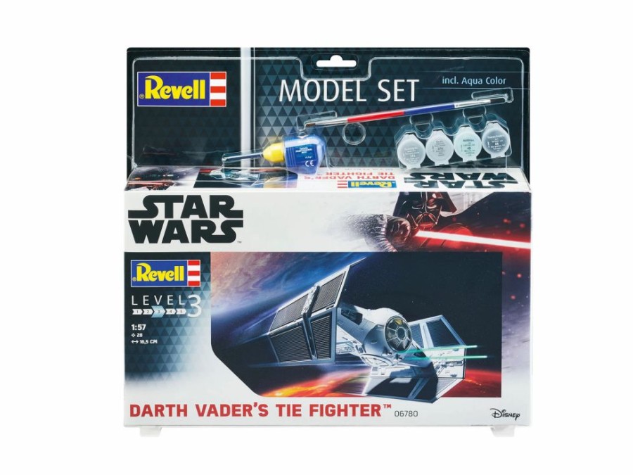 Plastic Civilian Vehicles * | Revell 1/57 Star Wars Darth Vader'S Tie Fighter Starter Kit Plastic Model Kit 66780