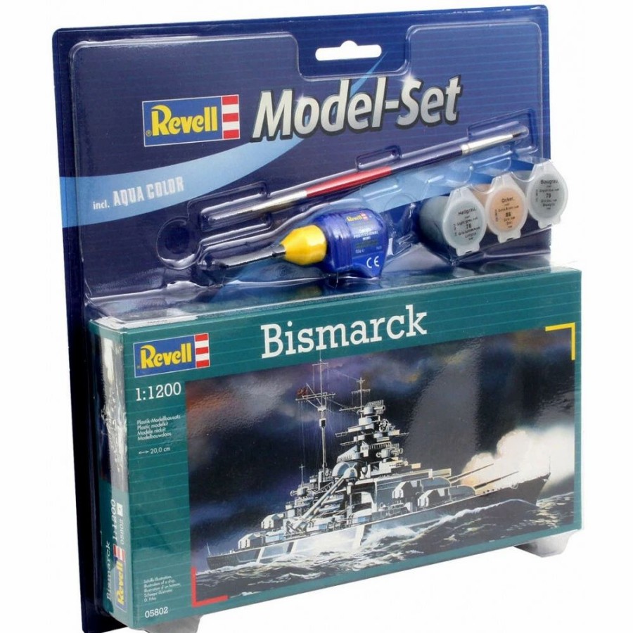 Plastic Ship Models * | Revell 1/1200 Model Set Bismark Model Set 65802 Plastic Model Kit