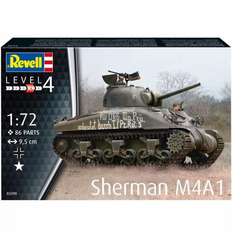 Plastic Military Land Kits * | Revell 1/72 Sherman M4A1 03290 Plastic Model Kit