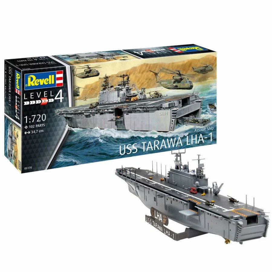 Plastic Ship Models * | Revell 1/720 Assault Ship Uss Tarawa Lha-1