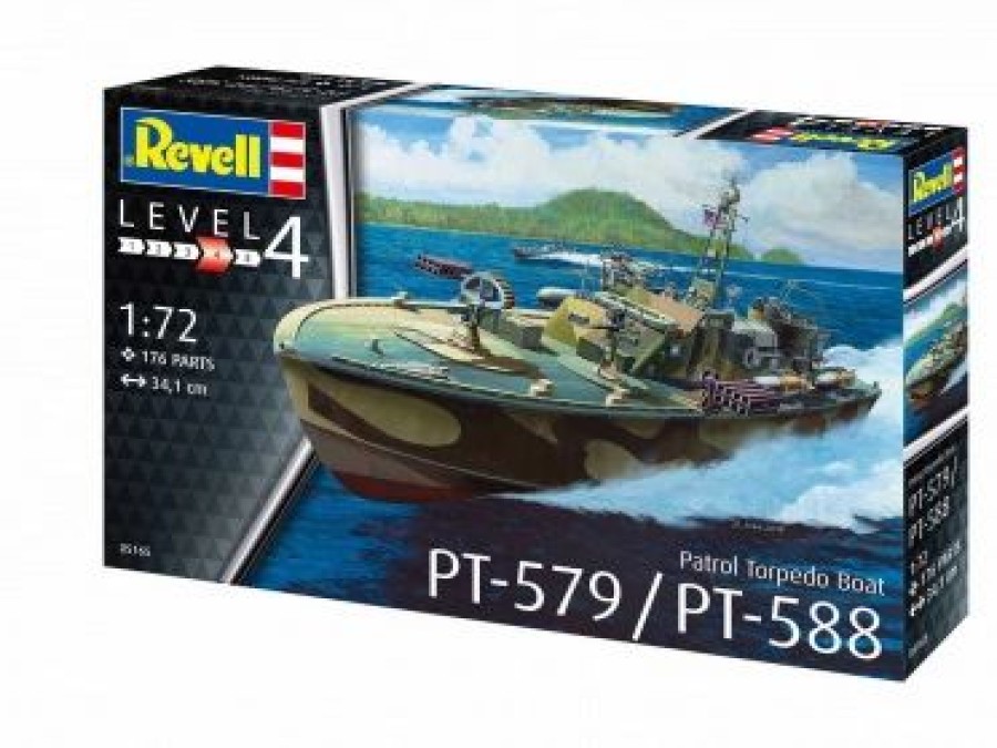 Plastic Ship Models * | Revell 1/72 Patrol Torpedo Boat Pt-588/Pt-579 05165 Plastic Model Kit