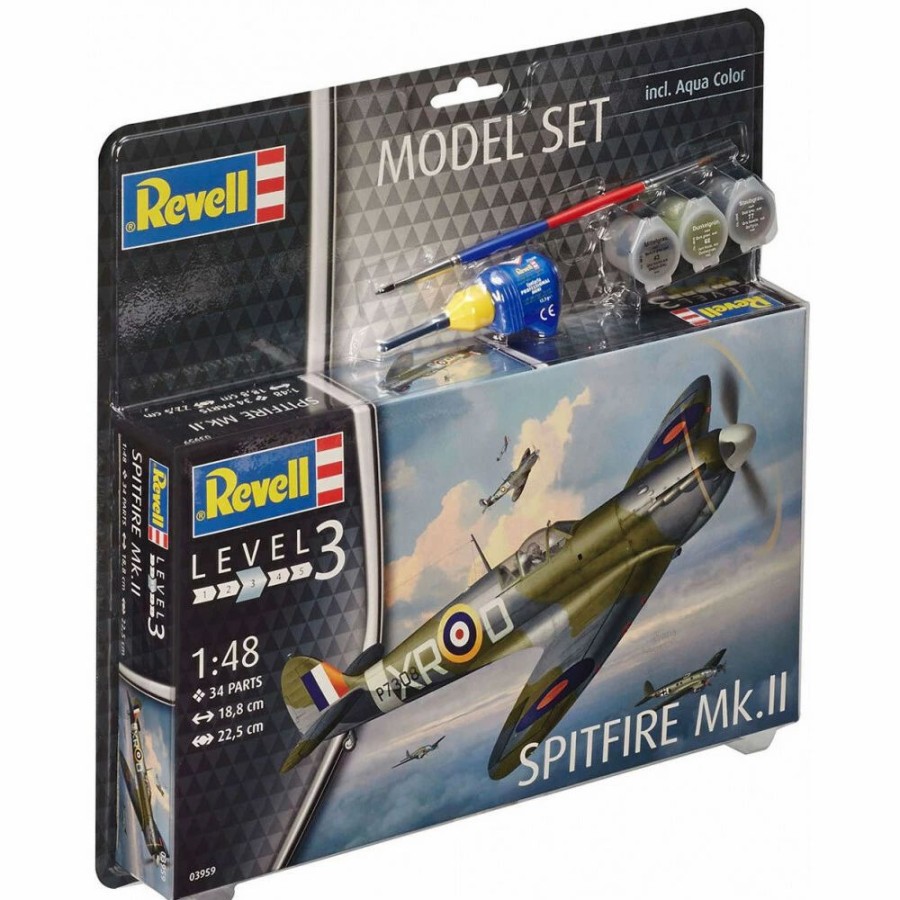 Plastic Aircraft Models * | Revell 1/48 Model Set Spitfire Mk.Ii Model Set 63959 Plastic Model Kit