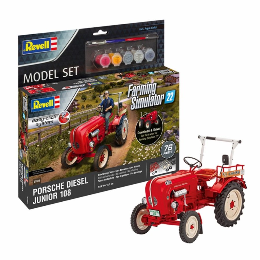 Plastic Civilian Vehicles * | Revell 1/24 Porsche Junior 108 "Farming Simulator" Edition Model Set 67823 Plastic Model Kit