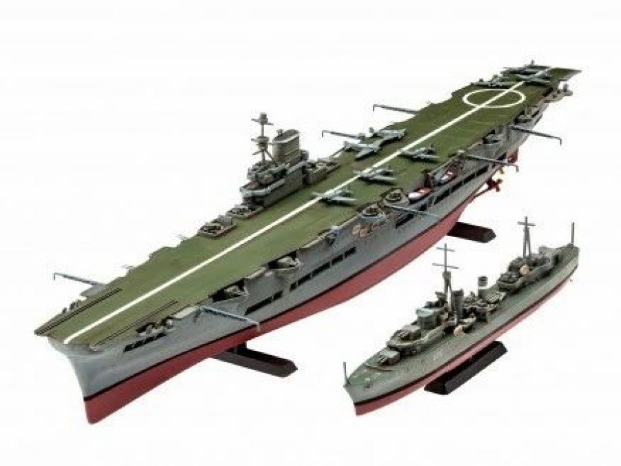 Plastic Ship Models * | Revell 1/720 Hms Ark Royal & Tribal Class Destroyer 05149 Plastic Model Kit