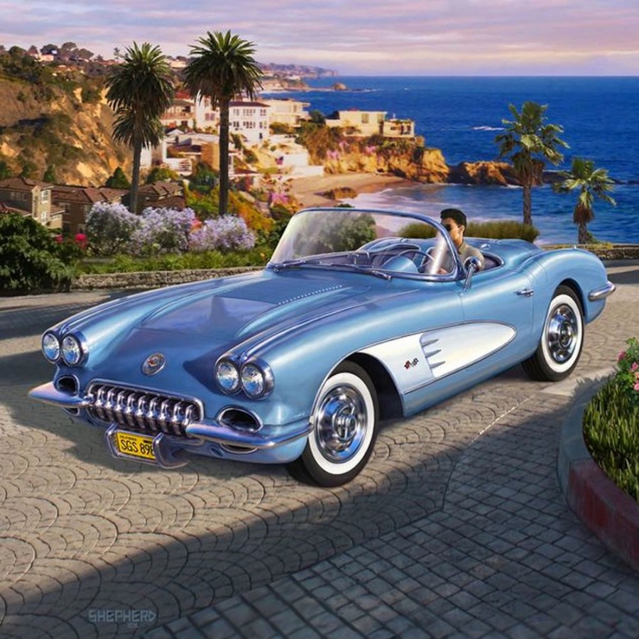 Plastic Civilian Vehicles * | Revell 1/25 Model Set 58 Corvette Roadster 67037 Plastic Model Kit