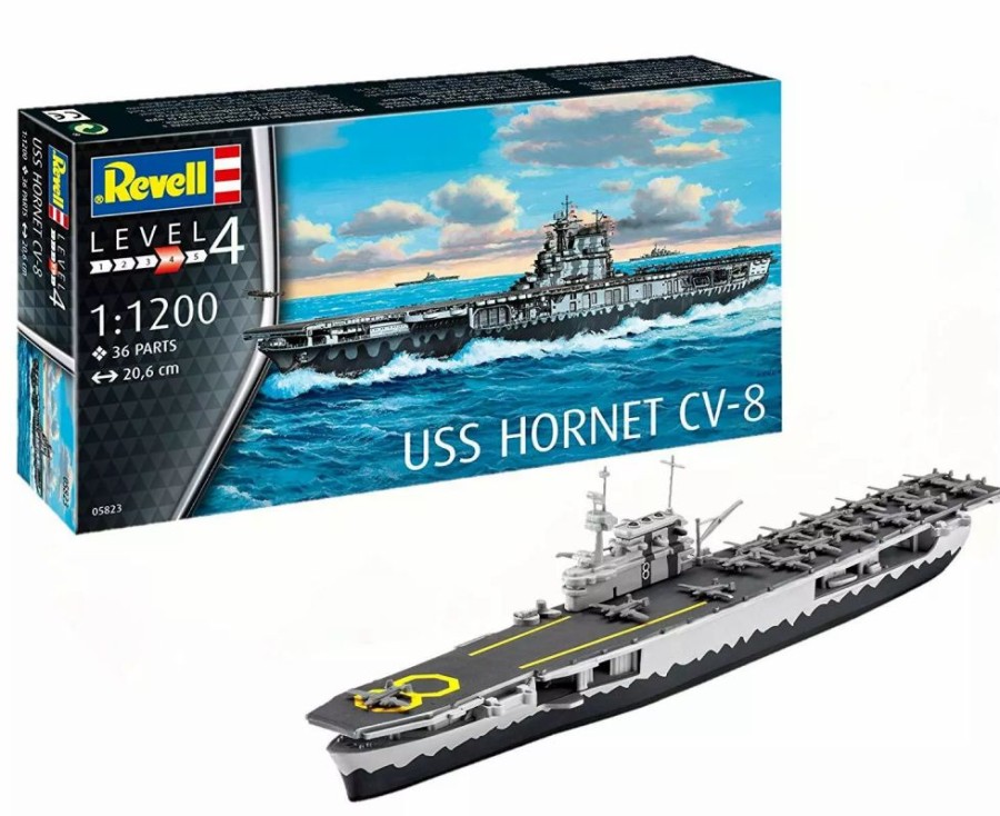 Plastic Ship Models * | Revell 1/1200 Uss Hornet 05823 Plastic Model Kit