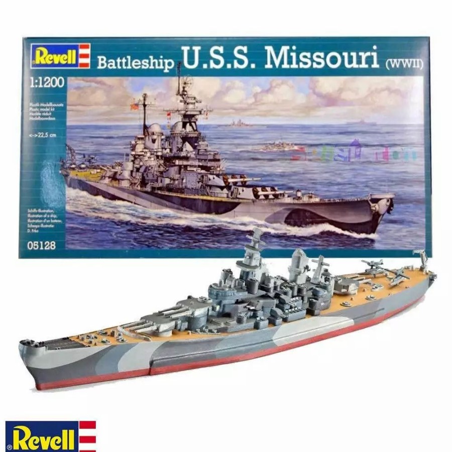 Plastic Ship Models * | Revell 1/1200 Battleship U.S.S Missouri (Wwii) 05128 Plastic Model Kit