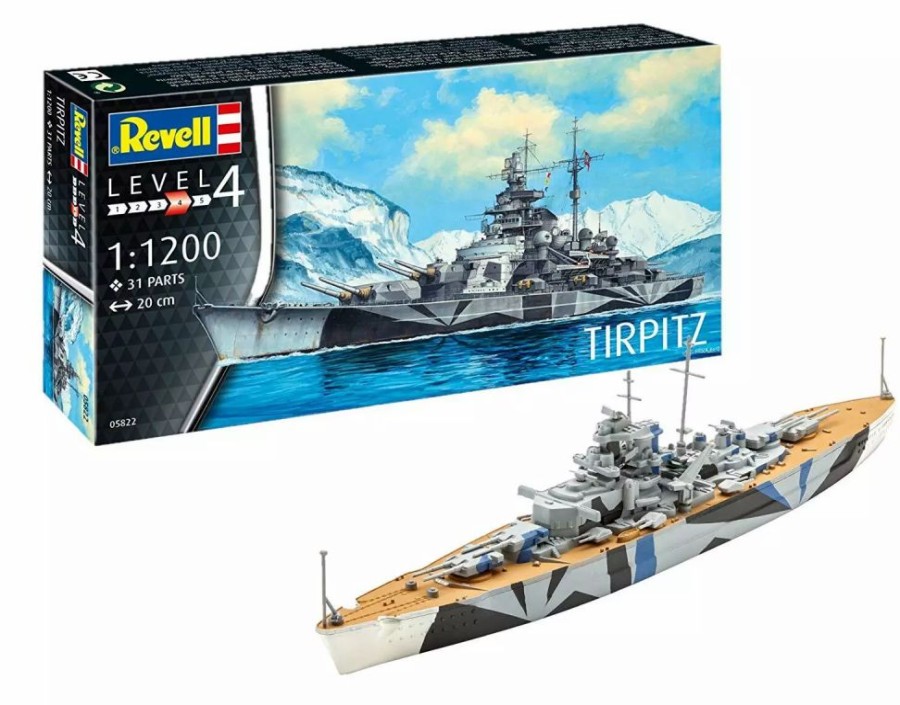 Plastic Ship Models * | Revell 1/1200 Tirpitz 05822 Plastic Model Kit