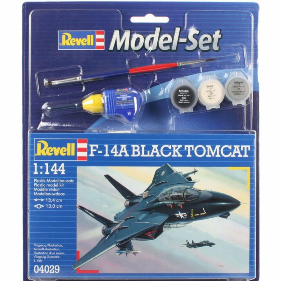 Plastic Aircraft Models * | Revell 1/144 Model Set F-14A Tomcat 'Black Bunny' 64029 Plastic Model Kit