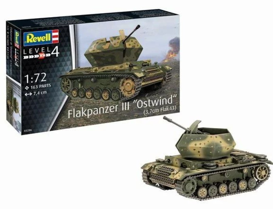 Plastic Military Land Kits * | Revell 1/72 Flakpanzer Iii "Ostwind" 03286 Plastic Model Kit